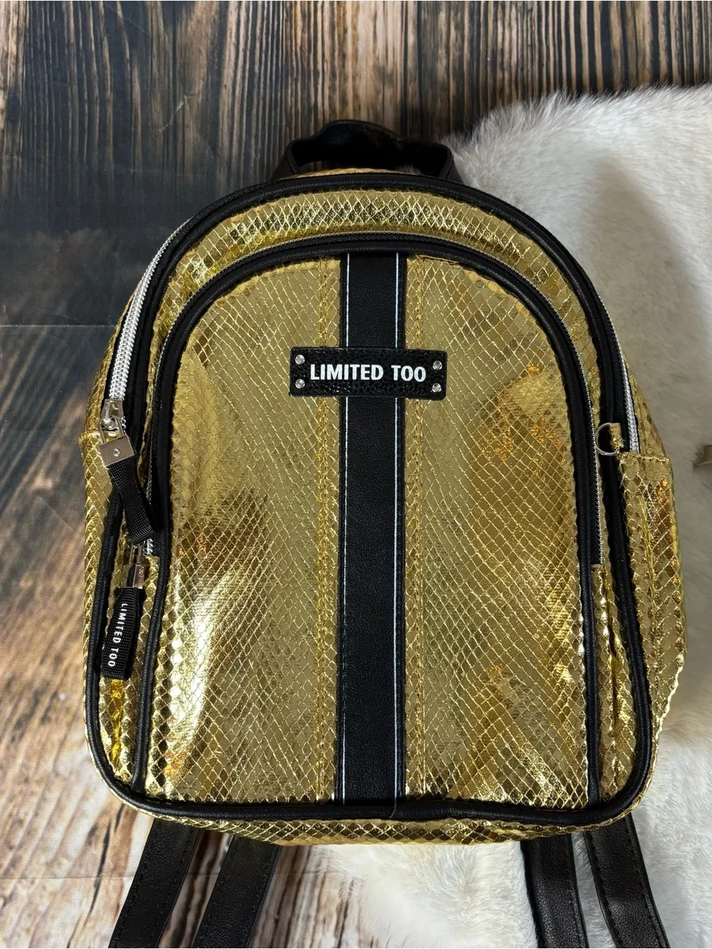 Limited Too Backpack Purses Bags Small; Lot Of 2; Gold & Clear Y2K Feel Girls
